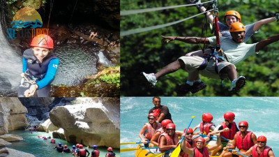 Side rafting canyoning zipline tour